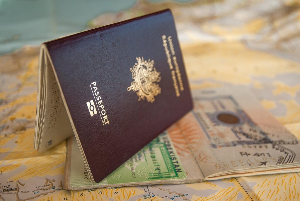 African passport and travel documents on a table
