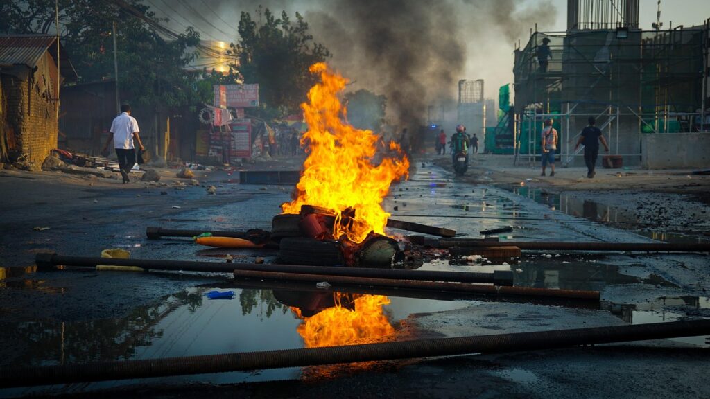 Protest riot aftermath Africa