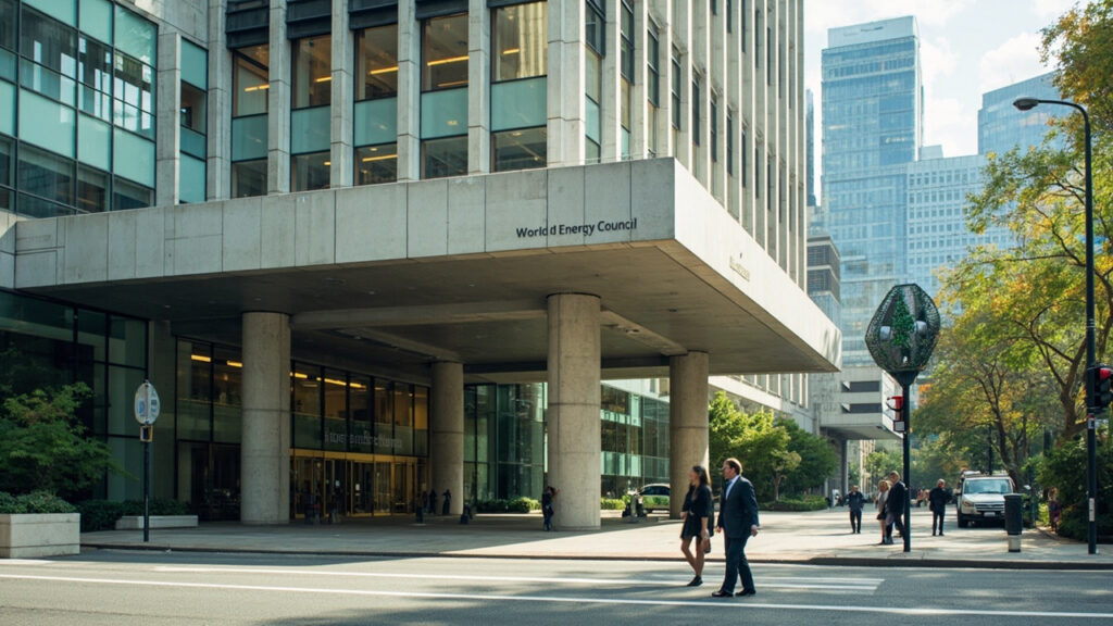 Exterior view of the World Energy Council headquarters building in central London.